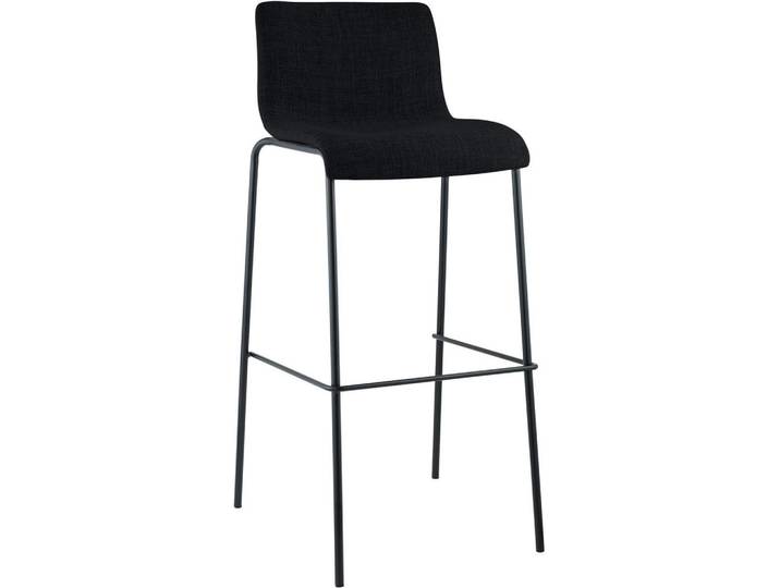 CLP Barhocker Stoff Schwarz, Metall, 43x100x48 cm, Esszimmer, Barmöbel, Barhocker