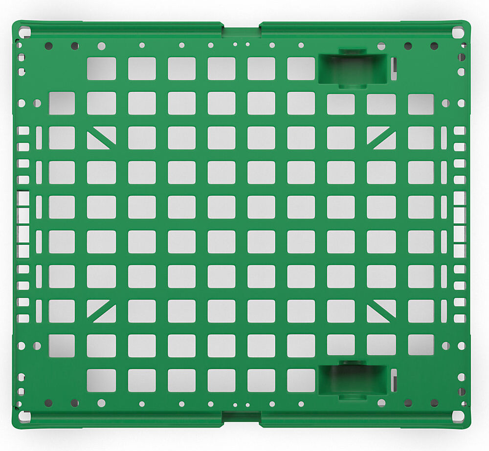 kaiserkraft Rollplatte aus Kunststoff, Gesamtlänge 724 mm, verkehrsgrün