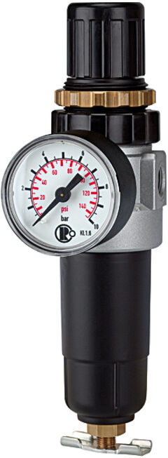 Riegler Régulateur de filtre »Standard-mini«, récipient métal avec manomètre, G 1/4 (578.01 M)