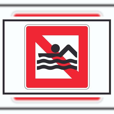 HB-Druck Schwimmen und Baden verboten Symbol A4 (210x297mm)