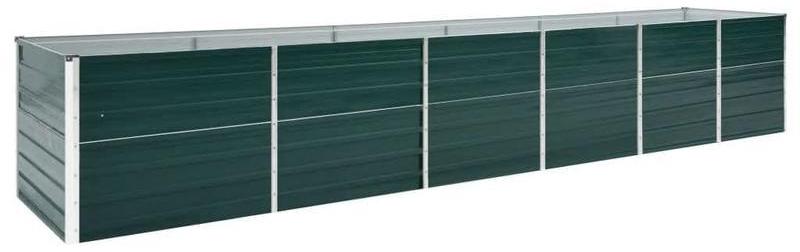 Galvanisiertes Stahl-Hochbeet in Grün für Pflanzen und Kräuter, 480 x 80 x 77 cm