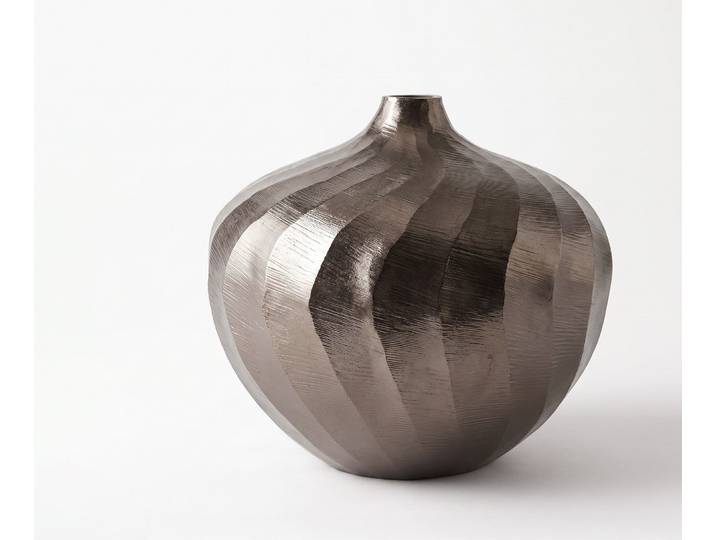 Vase Torvia l25 x P25 x H23 cm Aluminium Mokka Bronze Fait main