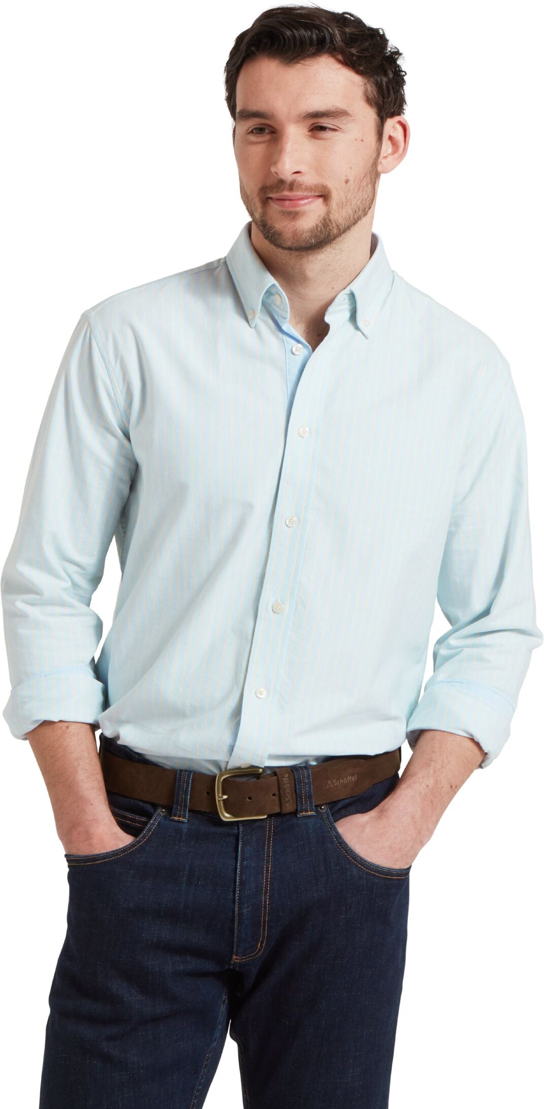 Schöffel Country Holt Soft Oxford Tailored Shirt - Blue - Size 16.5 - Men