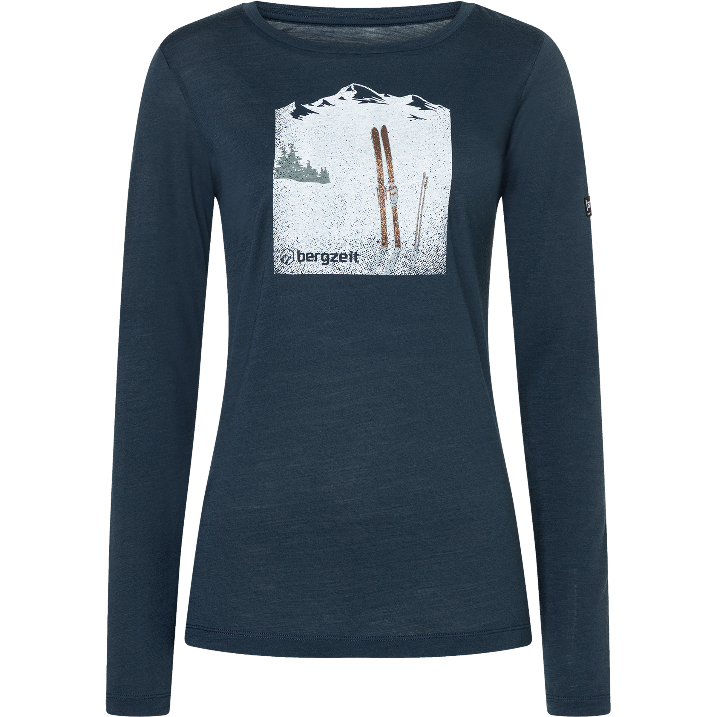 Super.Natural Bergzeit Ski And Sun Damen Longsleeves Merino blau Größe L Trekking Hautfreundlich Merinowolle