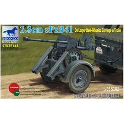 Bronco 2.8cm sPzb41 On Larger Steel-Wheeled carriage w/Traile