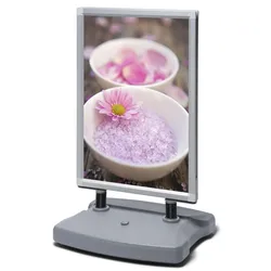 Showdown® Displays Windtalker Kundenstopper DIN A1 2-Fach  silber