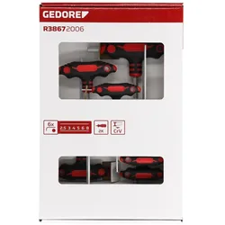 Gedore Red, Schraubenzieher, red R38672006 2K-T-Griff-Schraubendreher-Satz 6-kant 2.5-8 mm (Innensechskant)