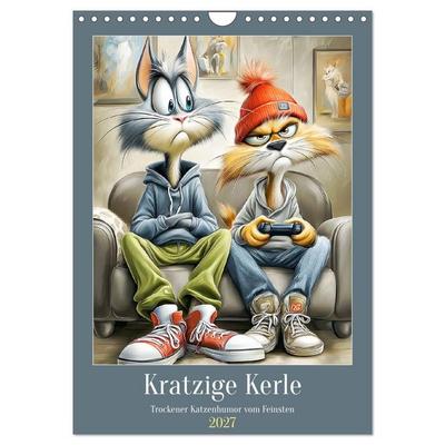 Kratzige Kerle. Trockener Katzenhumor vom Feinsten (Wandkalender 2027 DIN A4 hoch), CALVENDO Monatskalender