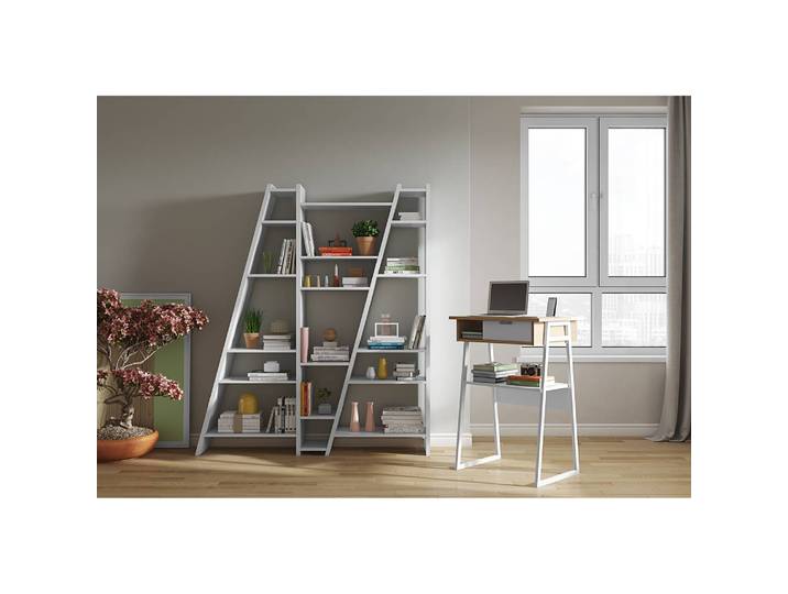 Etagère Delta III Panneau avec structure en nid d’abeilles, verni Blanc/Blanc 170 x 195 x 30cm