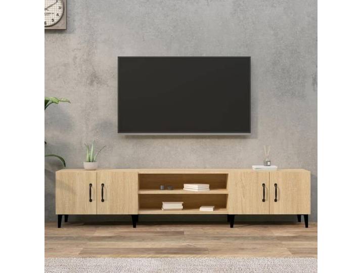 Promo avril *Meuble TV - MONNA - Support TV jusqu'à 50  - Banc TV - Chêne Sonoma 180x31 5x40cm Bois d'ingénierie_818116