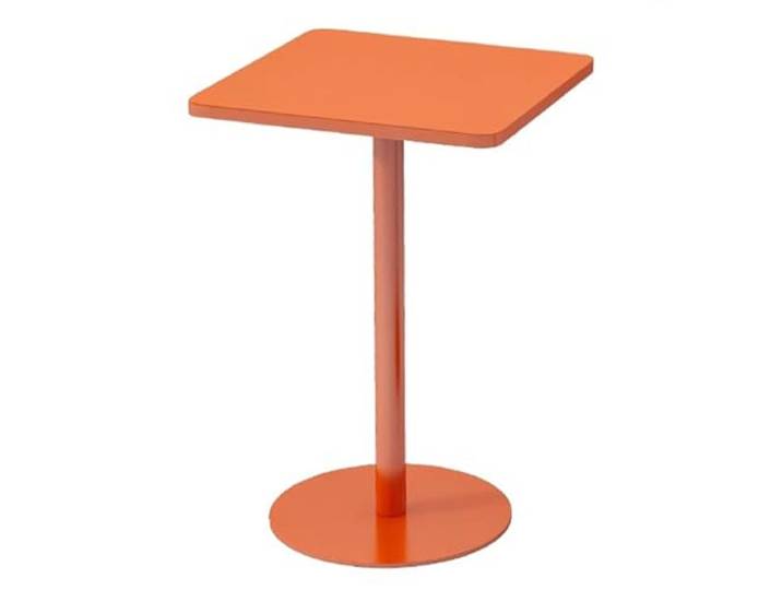 HGYNBCP Kleiner quadratischer Beistelltisch aus Eisen for den Innen- und Außenbereich, einfache Montage(Orange,60x72cm/24x28in)