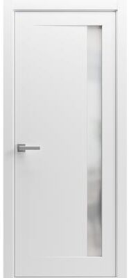 SARTODOORS Planum 0660 Painted White Wood Prehung Interior Door with Frosted Glass