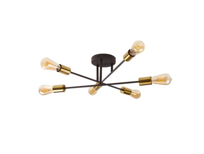 Deckenleuchte Armstrong, Schwarz, Messingfarben, Metall, 20 cm, Lampen & Leuchten, Innenbeleuchtung, Deckenleuchten, Deckenleuchten