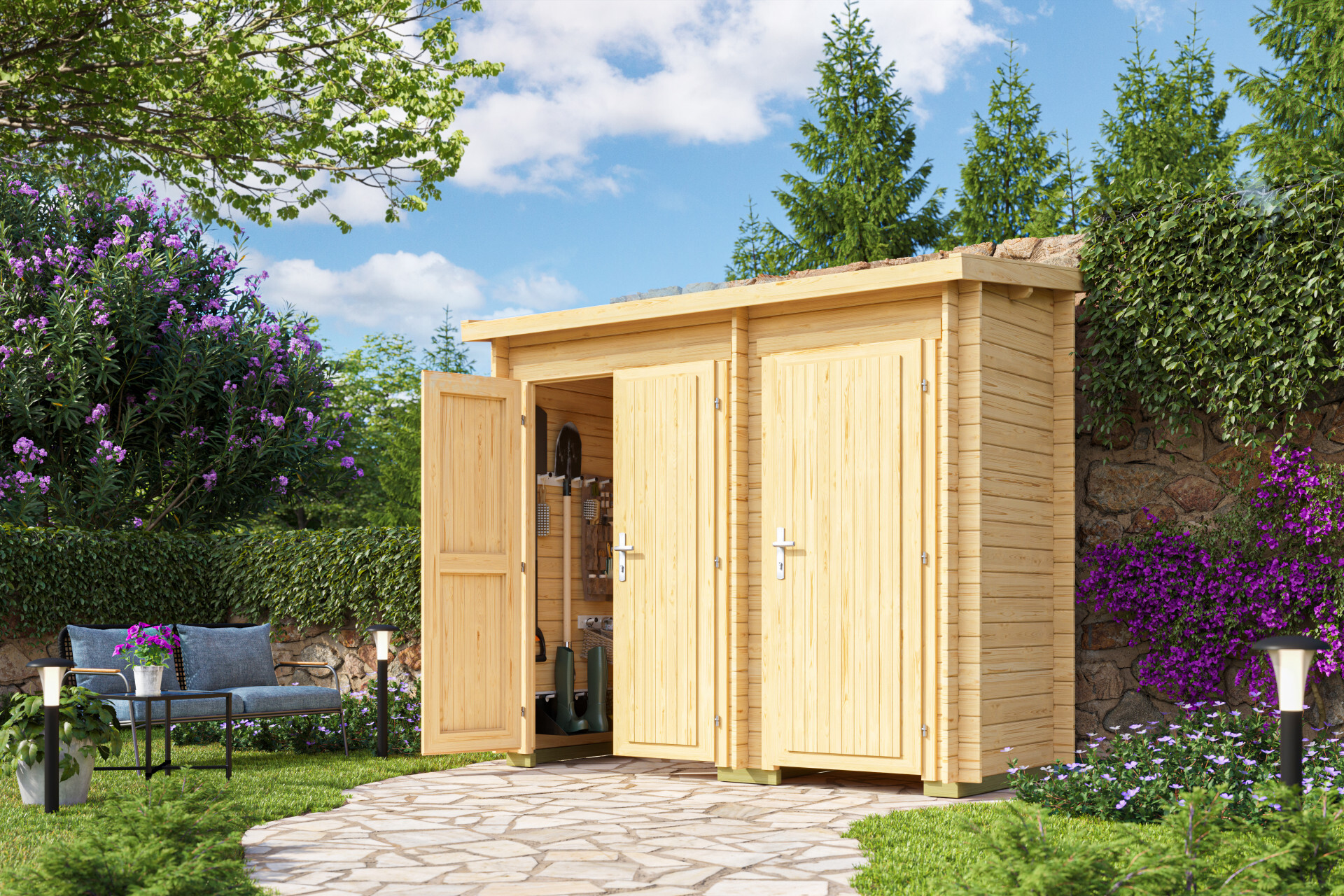 Gartenhaus Outdoor Life Bari 1 280 x 135 cm natur