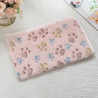 Uplifted Finds Cozy Paw Print Flannel Pet Blanket g l