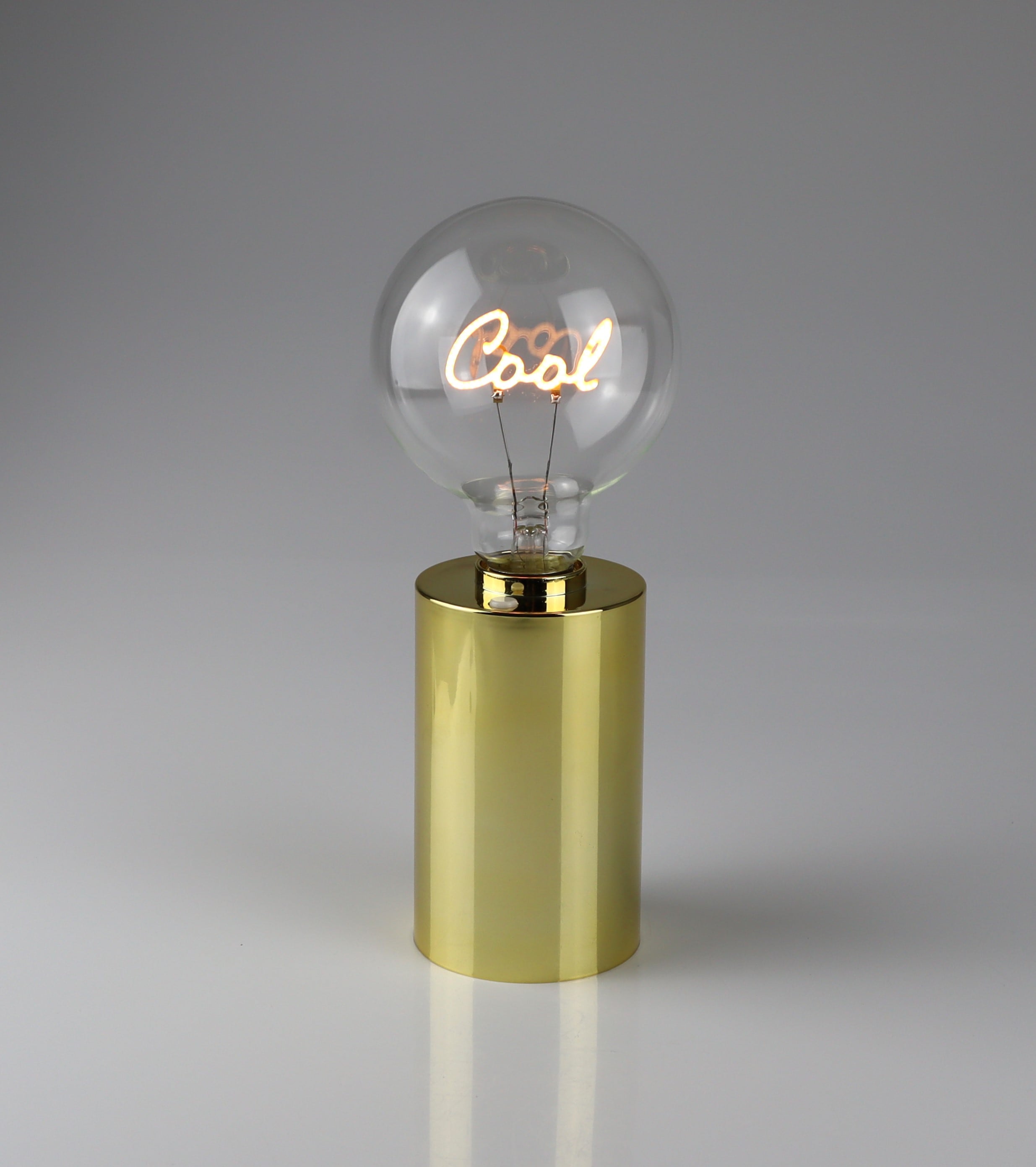 LED Dekoobjekt AM DESIGN "Glühbirne mit Cool Schriftzug", gold, H:22,5cm L:9,5cm, Leuchten, LED Dekoobjekt, 9,5x22,5 cm
