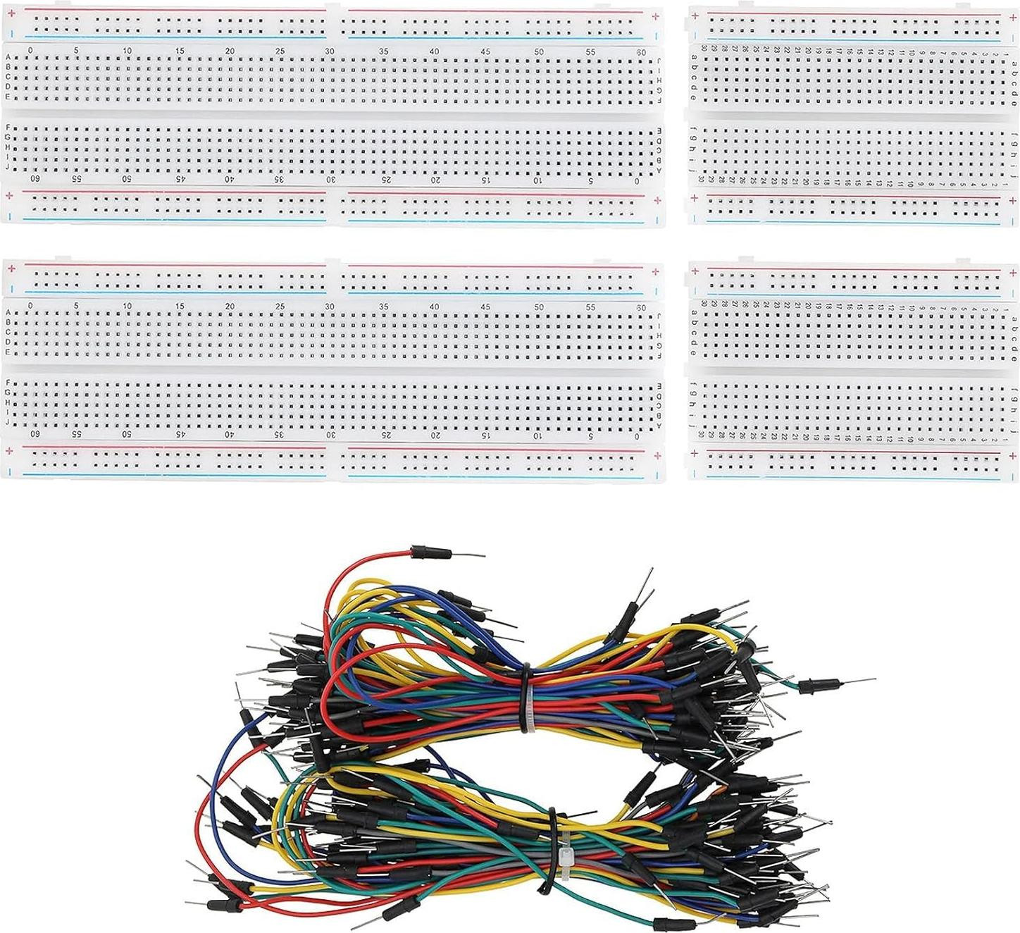 Dripio Breadboard-set met 2x 400 contacten, 2x 830 contacten en 130 jumperkabels