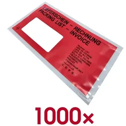 LMG Lieferscheintaschen Lieferschein - Rechnung DIN lang 1000 Stück, 23.5x13 cm