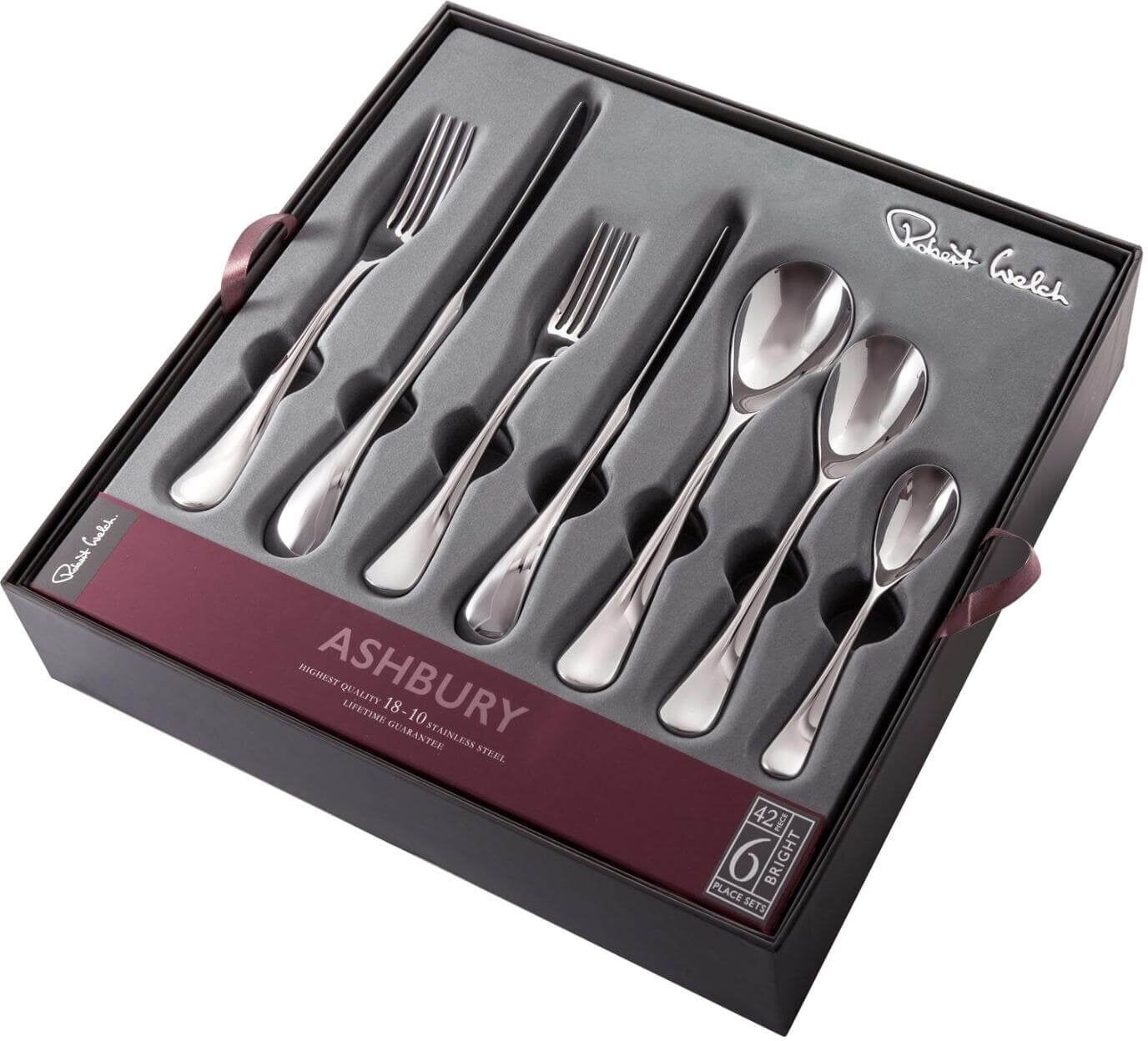 Robert Welch Ashbury Bright Stainless Steel Cutlery Set - 42 Piece