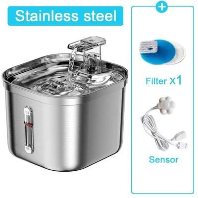 Inspire Essentials Stainless Steel Automatic Pet Water Fountain With Smart Sensor a sensor