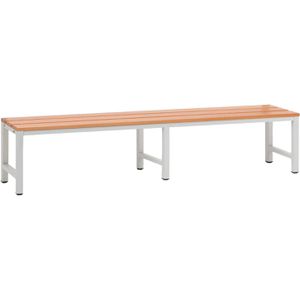SZ-Metall Umkleidebank 55203, Sitzfläche Holz, 200 cm, buche / lichtgrau