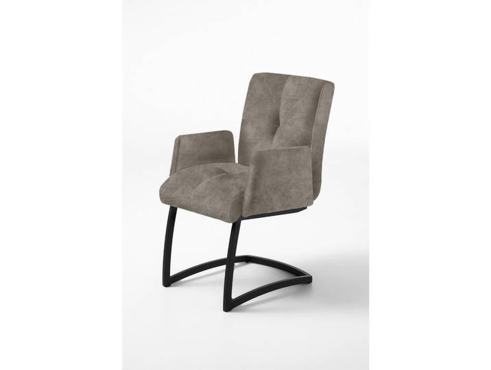 Livetastic Armlehnstuhl Affogato, Grau, Holz, Metall, Buche, teilmassiv, C-Form, 59x88x68 cm, Stoffauswahl, inklusive Armlehnen, gepolsterte Armlehnen, Esszimmer, Stühle, Esszimmerstühle, Armlehnenstühle