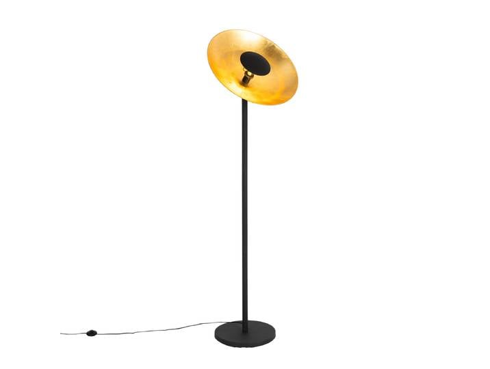 Lampadaire industriel noir avec intérieur doré 60 cm - Magnax