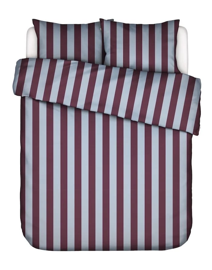 Essenza Dekbedovertrek Minte Stripe Mauve - Ice Blue