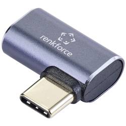 Renkforce USB4® Adapter [1x USB4® Stecker - 1x USB-C® Buchse] 40 GBit/s 90° nach links gewinkelt, Aluminium-Stecker RF-5245272