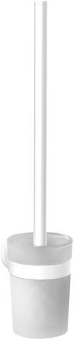 Emco Round Toilettenbürstengarnitur 431513901 weiss, Behälter Kristallglas satiniert