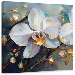 LEINWANDBILD Orchideen weiße Blumen 60x60cm