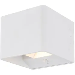 LED Wandleuchte Bewegungsmelder Wandlampe Akku Wohnzimmer Flurleuchte Up & Down, verstellbaret Lichtkegel, weiß, 1W 55Lm warmweiß, LxBxH 10,2x10,2x8 cm