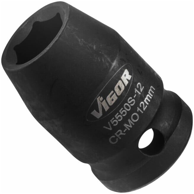 VIGOR Douille à cliquet V5550S-12 carré creux 12,5 mm (1/2 pouce) profil hexagonal extérieur 12 (V5550S-12)