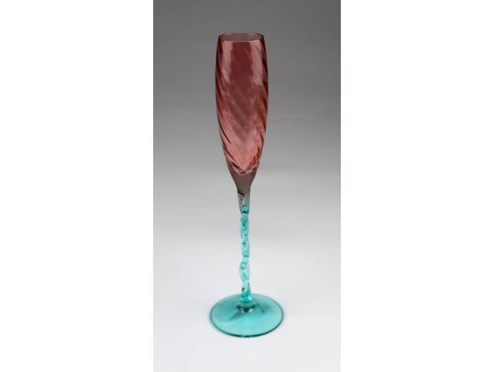 Sektglas AM DESIGN Handgefertigt , rosa (pink, blau), B:8cm H:29cm, Glas, Trinkgefässe, Sektglas, 3er Set