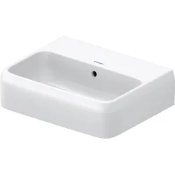Duravit Collection One Handwaschbecken, 450x350mm, Unterseite glasiert (für verbesserte Hygiene) (für verbesserte Hygiene), mit Überlauf, 0746450060, Farbe: ohne Hahnloch