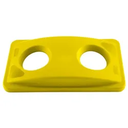 Rubbermaid Deckel für Abfallbehälter Slim Jim, diverse Symbole zur Abfallkennzeichnung, Abfalleimer, Gelb