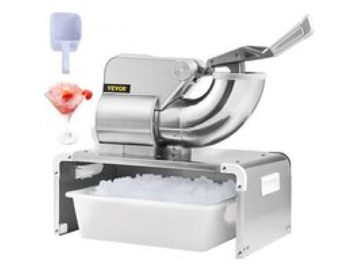 VEVOR Broyeur à Glace Électrique 300 kg/h Machine à Glace Pilée Commerciale 350 W Tête à 4 Lames en Acier Inoxydable Machine à Granita Cocktails Sorbets Boissons Fraîches Bars Restaurants Supermarchés