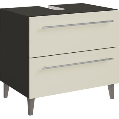 Waschbeckenunterschrank OPTIFIT "Pier", beige (kaschmirfarben, anthrazitfarben), B:65cm H:60cm T:44,6cm, Holzwerkstoff, Schränke, Waschbeckenunterschrank, Breite 65 cm, schnelle Montage mit OPTIsnap