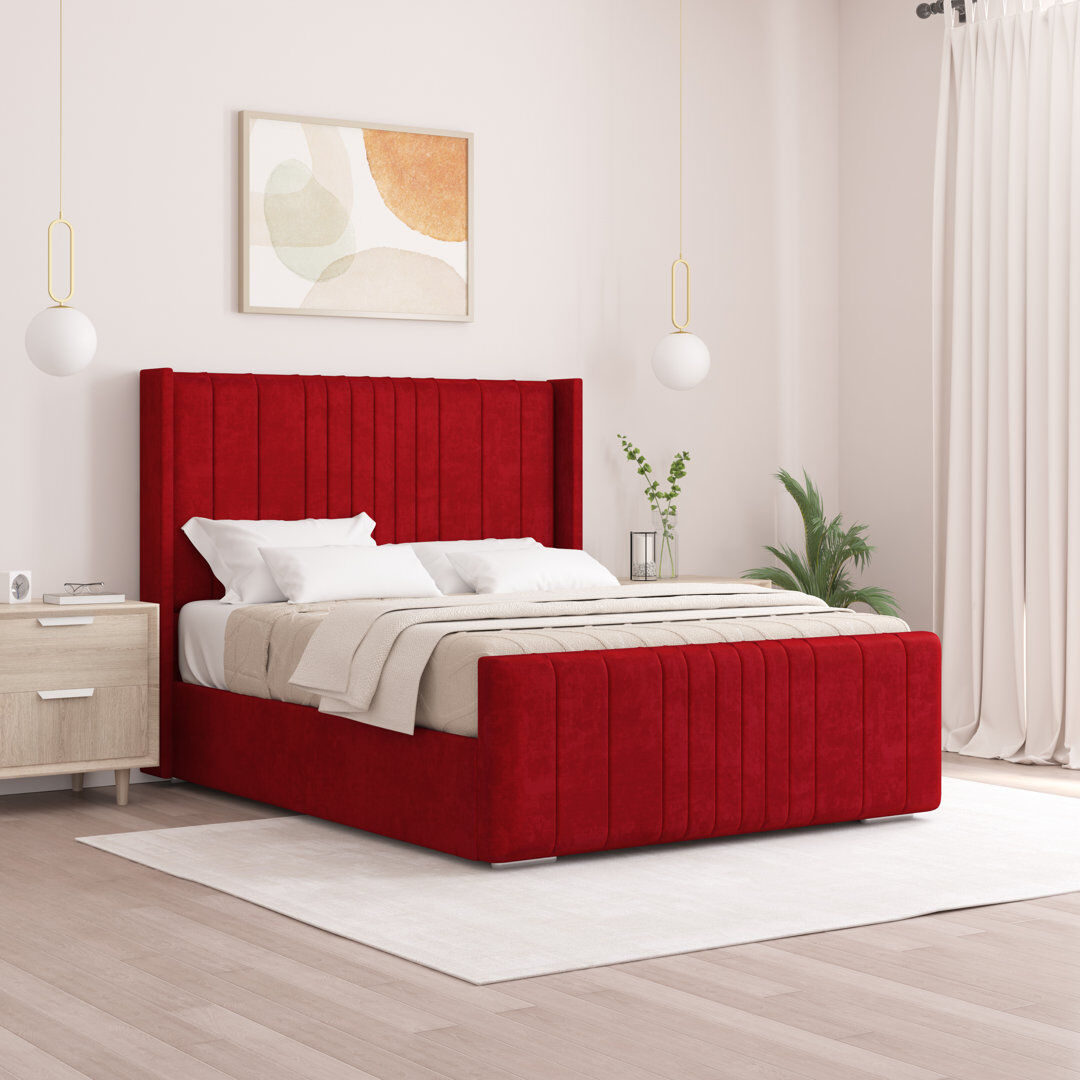 Etta Avenue Denzel Upholstered Bed Red Super King (6')
