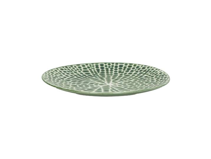 Assiette à dessert en porcelaine verte, ronde, à motifs - Pomax,