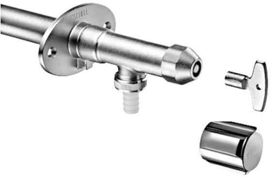 Schell Polar II frostsichere Außenwandarmatur 039950399  DN 15, mattchrom, Komplettarmatur, ohne Rohrbelüfter