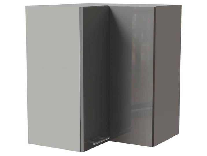 Feldmann-Wohnen Eckhängeschrank Essen (W12/60, 2-türig, 2 Einlegeböden, 1-St., moderne Optik, lackierte Fronten) 60x60x72cm grau - grau Hochglanz (ES-W12/60)