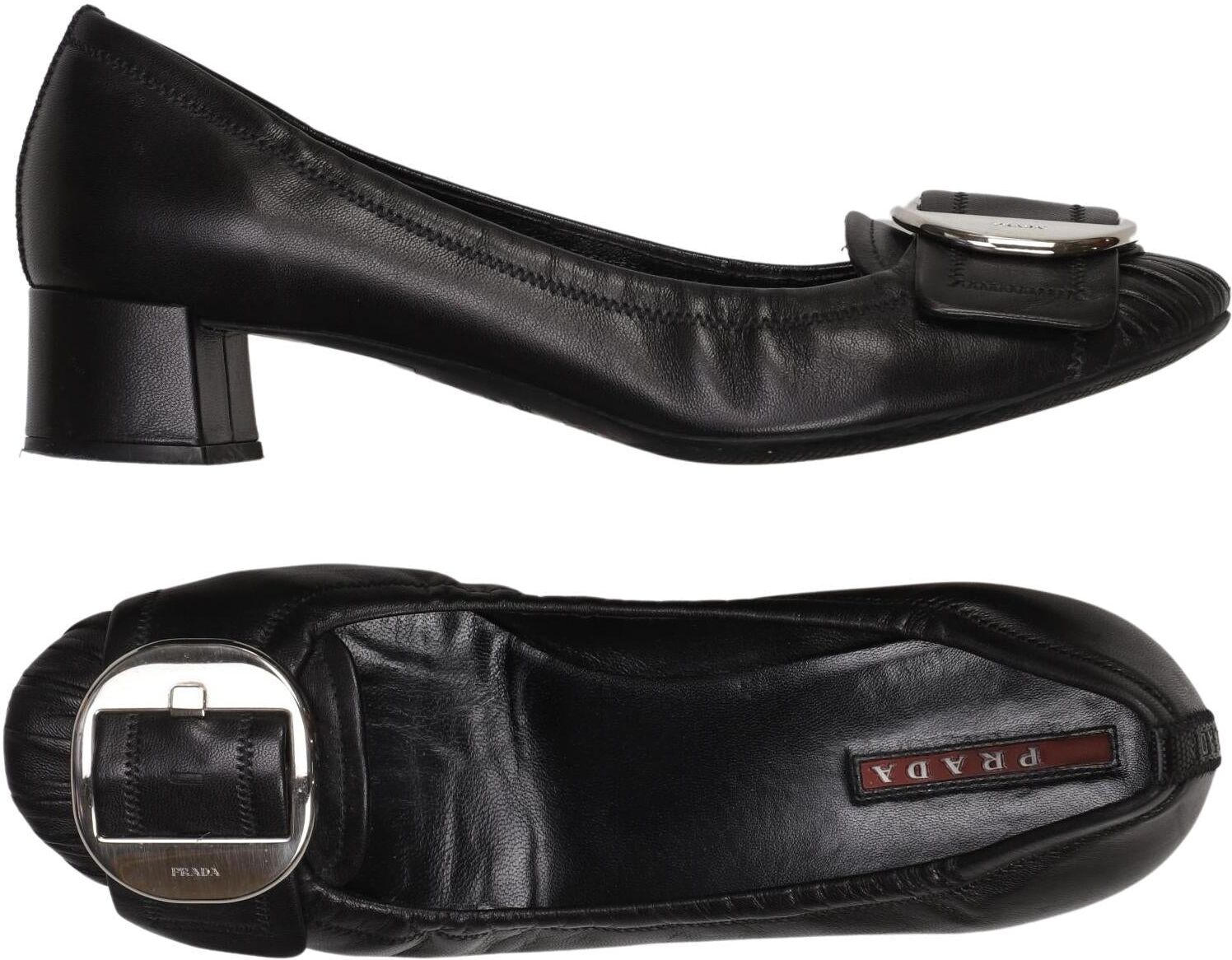 Prada Damen Pumps, Schwarz, Gr. EU 37.5, Leder - Second Hand
