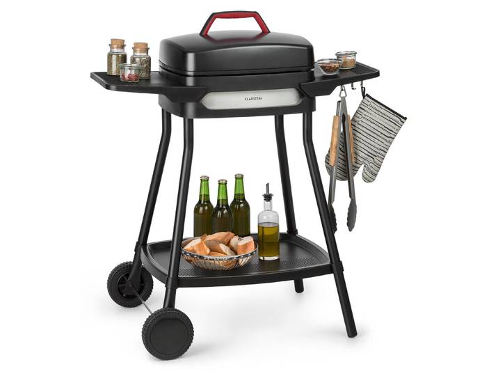 Klarstein Gatsby Grill Barbecue électrique 2000W 4 pieds acier inox -noir
