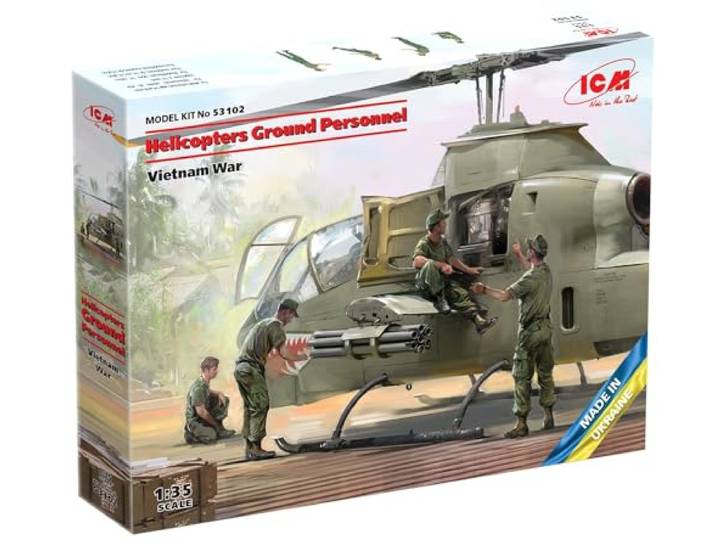 ICM 1:35 - Helikopters grondpersoneel (Vietnam Oorlog) Model Kit, ICM53102 Grijs