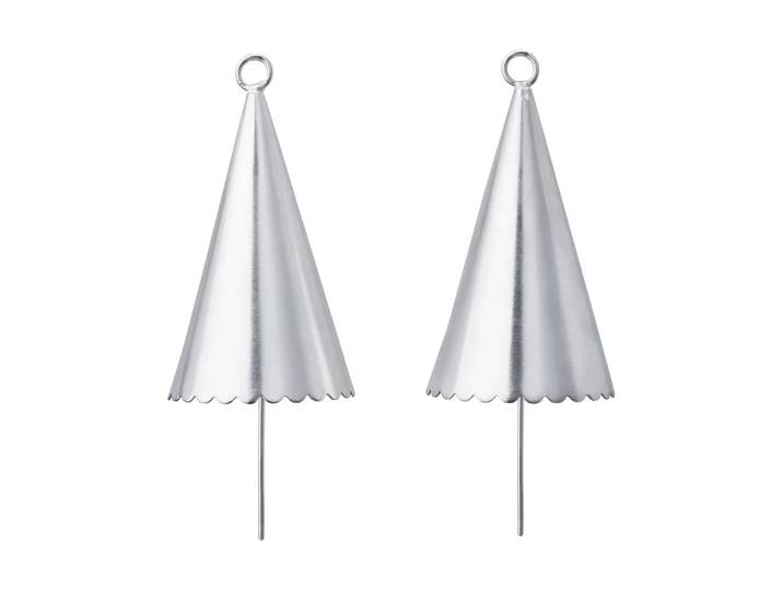 Ferm Living Décoration suspendue Cone bell, 2 pièces Argent