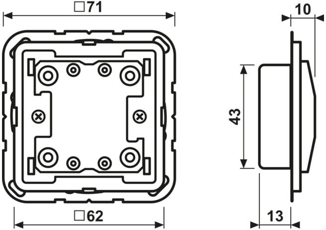 Jung Extension de bouton-poussoir KNX 2 fois LS CD 10921 TE (LSCD10921TE)