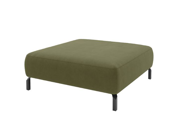 Polsterhocker 46cm Grün Webstoff Esila: Olivgrün