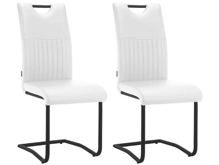 loft24 Freischwinger Leung (Set, 2 St), Esszimmerstuhl, Polsterstuhl, Stuhl, Lederoptik, Metallgestell