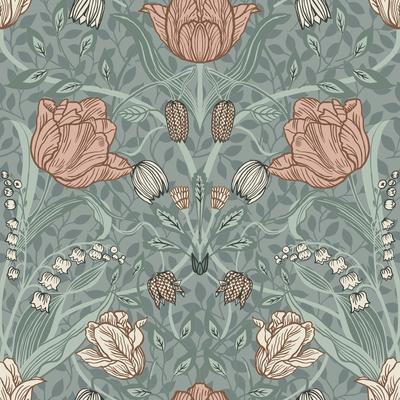 A-Street Prints Fillippa Sage Tulip Wallpaper